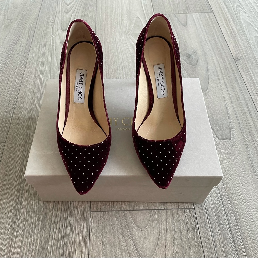 Jimmy Choo Romy 85 Velvet Pumps - Picture 2 of 6